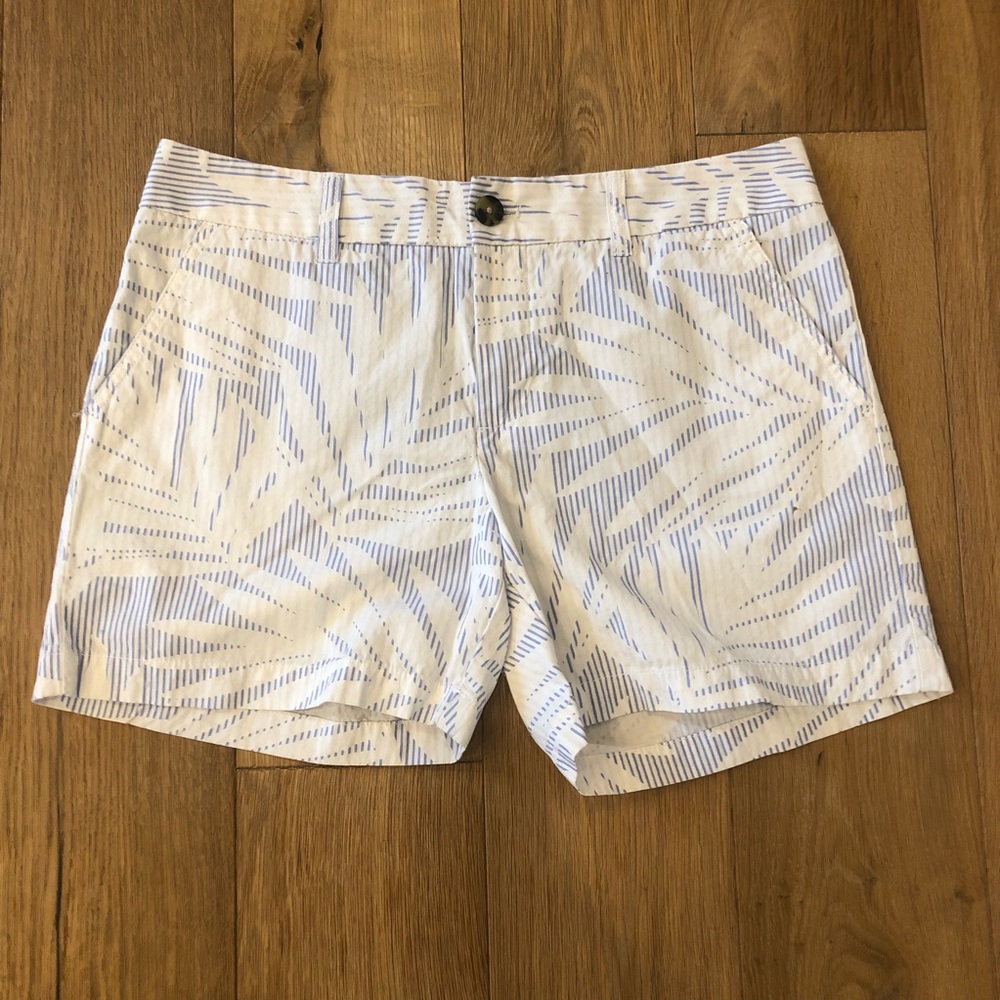 Tommy Hilfiger Blue & White Pinstripe with Palms Shorts - Size 8